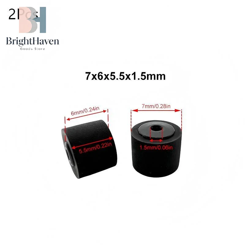 2 uds. Rodillos de presión de goma de 7x6x5.5x1.5mm para reproductor de casete Walkman, grabadora de presión, reproductor de música, rueda de correa B.H.