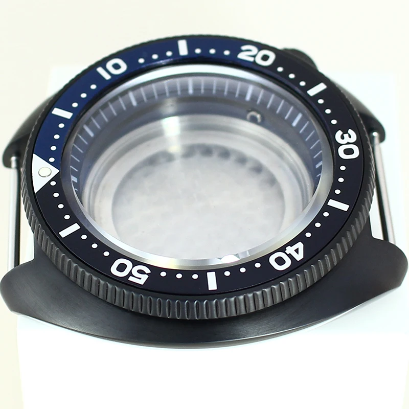 44 มม.สีดํานาฬิกา Sapphire สําหรับ Modified Abalone Seiko NH35 NH36 NH34 NH38 การเคลื่อนไหว 28.5 มม.Blue Chapter แหวน 4.1 Oclock