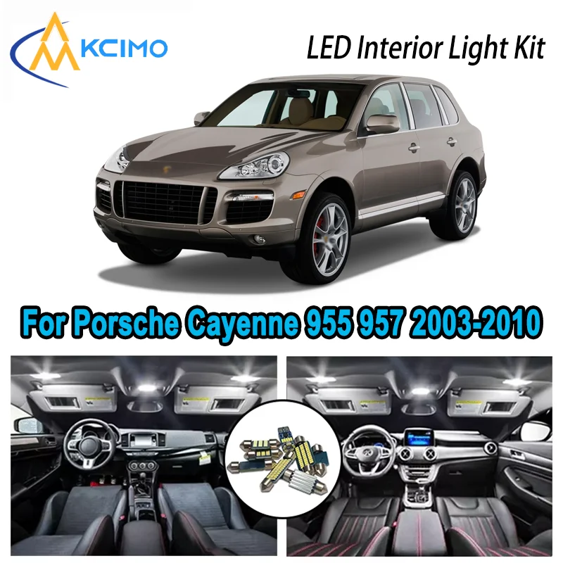 

For Porsche Cayenne 955 957 9PA 2003-2010 Premium Bright LED Interior Dome Map Trunk Light Kit Car Led Lamps Canbus No Error