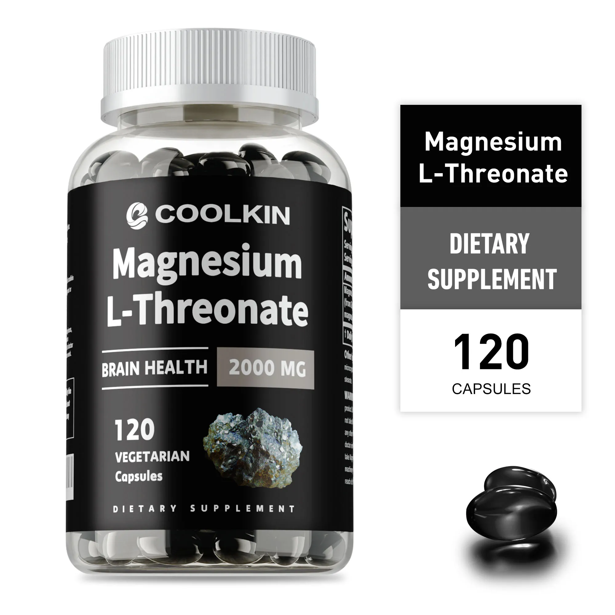 

Magnesium L-Threonate - Enhances Memory, Concentration & Cognition, Promotes Brain Health, Boosts Energy, and Sleep Quality