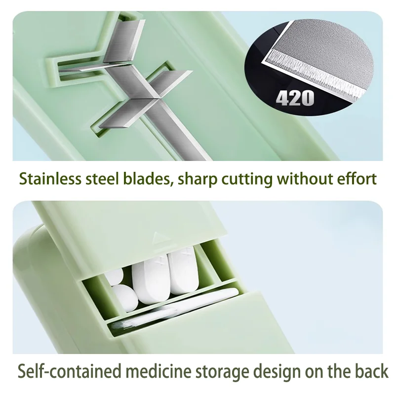 Pill Cutter with Centering Device and Safety Blade