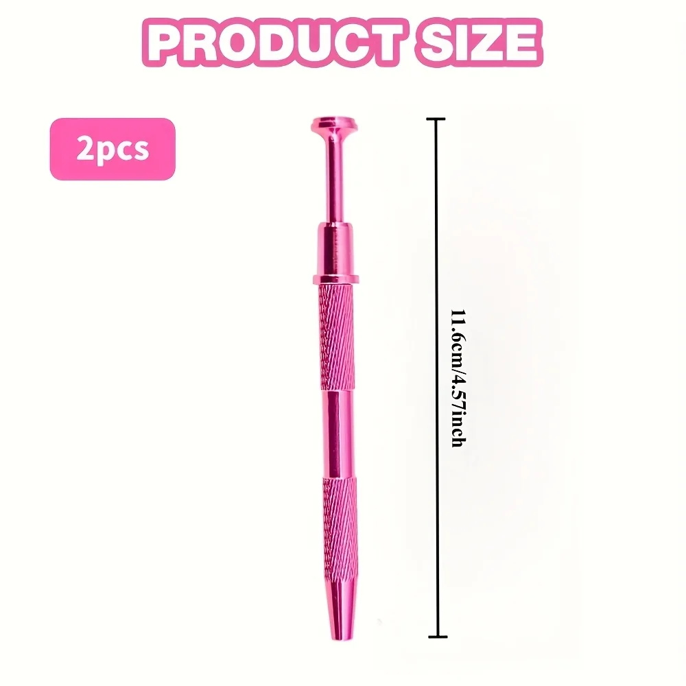 2pcs Piercing Ball Grabber Tool, Stainless Steel Jeweler's Pickup Tool, 4 Prong Ball Holder for Piercing Jewelry, Beads