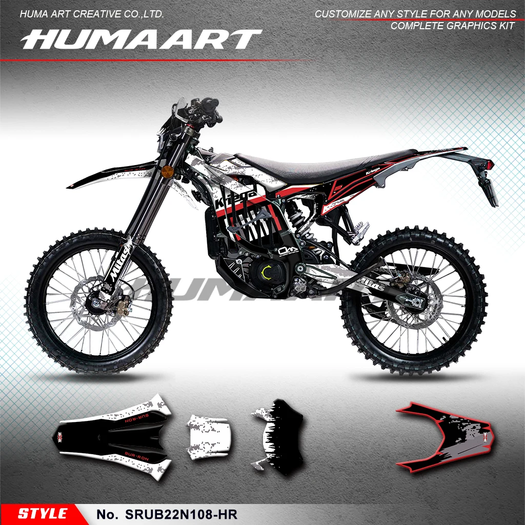 

HUMAART Custom Graphics Sheet Stickers Complete for Ultra Bee R Electric Dirt Bike, Dirt eBike Decals, SRUB22N108-HR