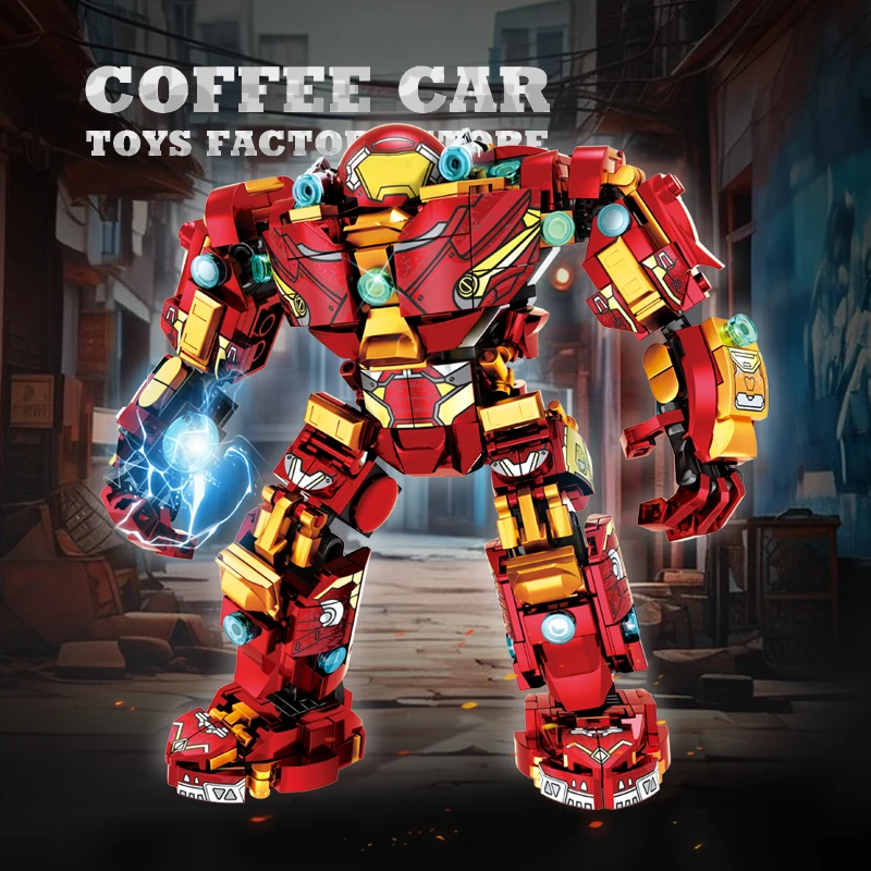 Robot gigante Armatura da combattimento Building Blocks Kit fai da te Mecha Hero MOC Mattoni Modello 3D Action Figures Giocattolo Per adulti Bambini Regali di compleanno