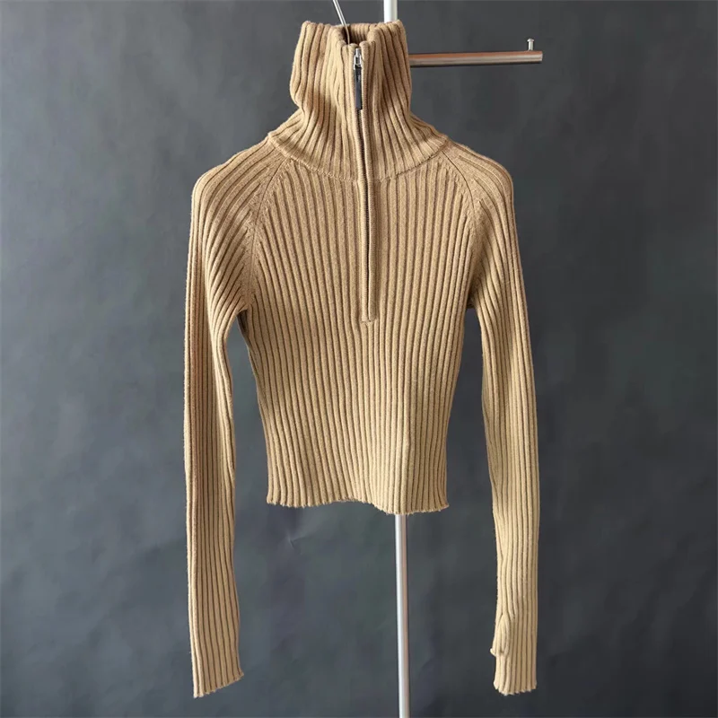 Strickjacke für Damen. Neues, elastisches, gestricktes, schmal geschnittenes, langärmliges Oberteil für den Herbst 2022, Wollmischung, Damenpullover, lässiger Damenmantel