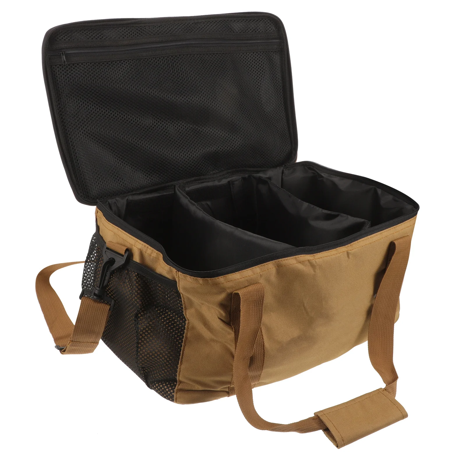 

1pc Portable Picnic Bag Large Capacity Oxford Cloth Reusable Durable Outdoor Camping Lunch Cooler Carrier Sturdy Zipper Handle