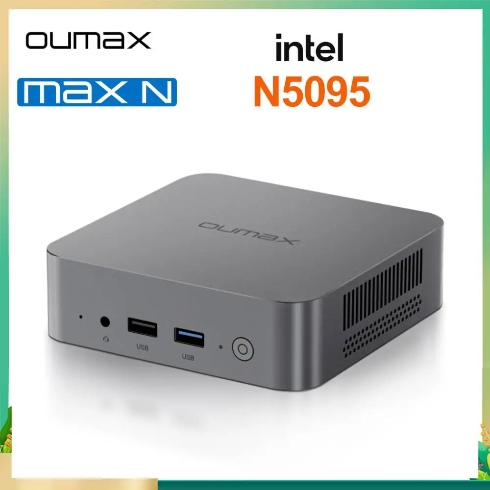 OUMAX MAX N Mini PC 8GB 128GB 256GB Intel Lake N5095 Processor 1000M LAN Mini Desktop Office Computer VS GMKtec T8 Pro Mini S12