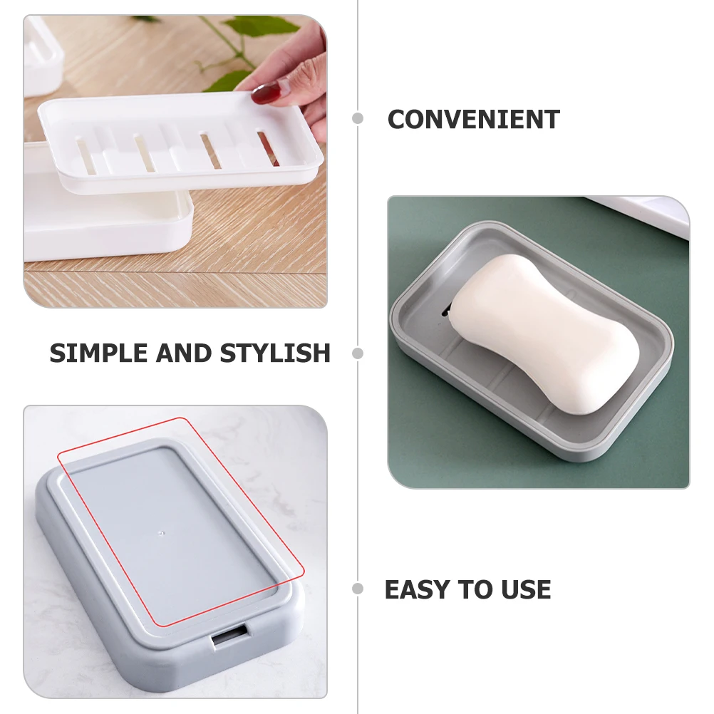

10pcs Double layer Soap Dish Storage Box White 5 Gray 5 Drainage Holes Plastic Bath Tray Holder Small Shower ABS