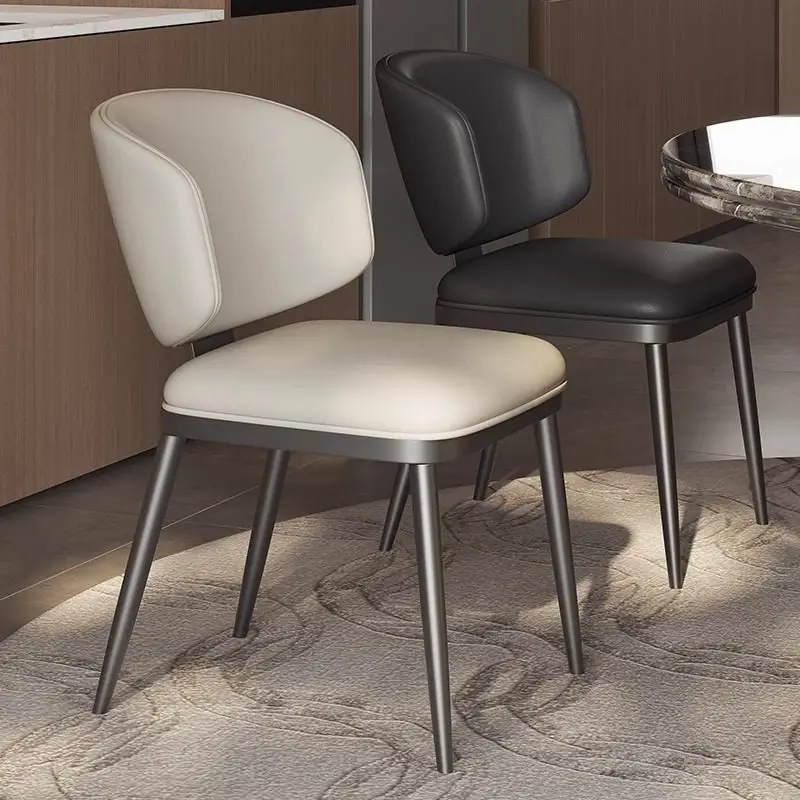 

Italian White Dining Chair Faux Leather Designer Loungefly Accent Dinner Chairs Kitchen Comfortable Sillas Comedor Funiture