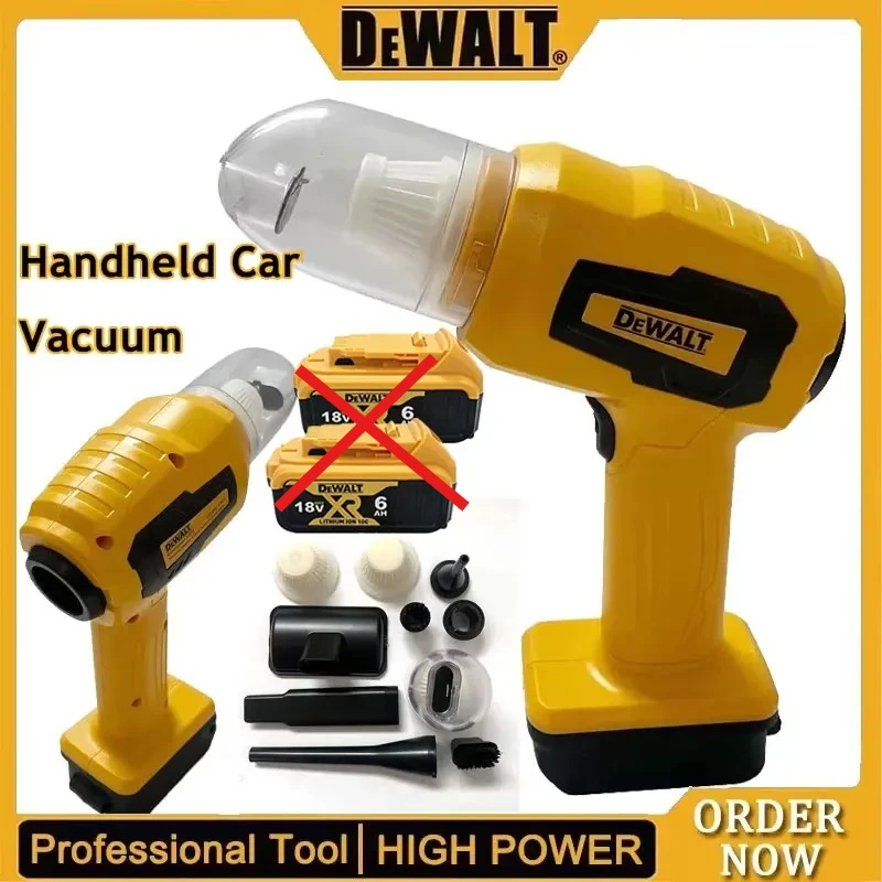 

Портативный автомобильный пылесос Dewalt с мощностью всасывания 10 кПа, беспроводной пылесборник, удобный инструмент для сдувания пыли, для аккумуляторов 18-20 В.