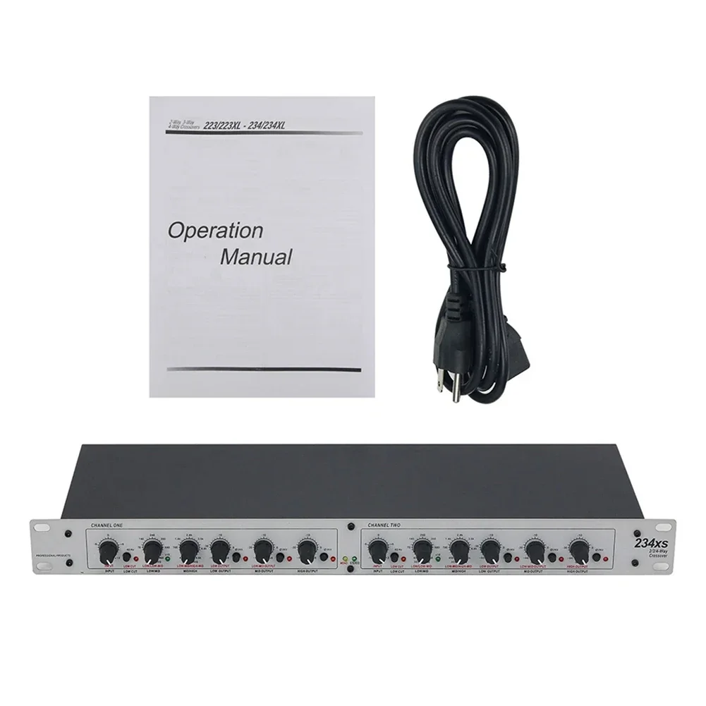 234XS Crossover Stereo 2-Way/3-Way Electronic Crossover 4-Way Audio Device For Test Measurement Tool Accessory