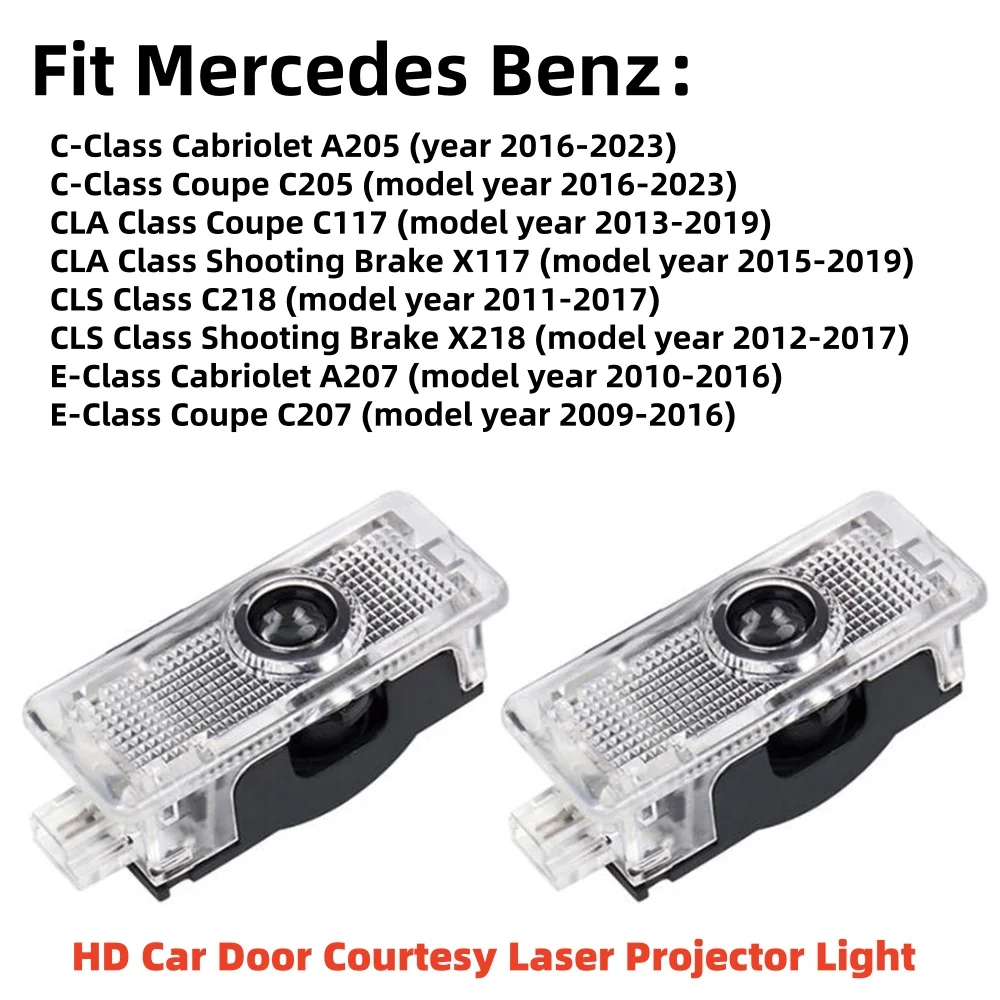 

Car Door Welcome Ghost Shadow Light HD LED Projector Puddle For Mercedes Benz C C205 CLA C117 X117 CLS C218 X218 E C207 A207