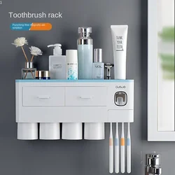 Toothbrush Holder Wall Mounted Toiletry Set Household Magnetic Suction Multi-purpose Bathroom Accessories Bathroom Organizer