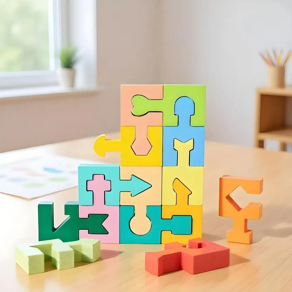 

Монтессори-пазл для сопоставления геометрических фигур, развивающая игра-головоломка, конструктор для изучения форм