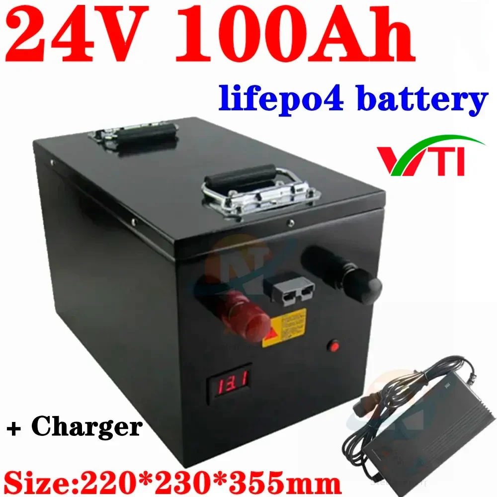 

Batterie Lifepo4 pour système de stockage d'énergie, 24V,100Ah, scooter, camping-car, chariot de golf, lampadaire solaire, charg