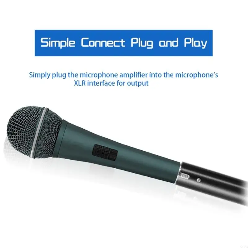 Preamplifier ไมโครโฟนไดนามิกแบบพกพา 48VPhantom Power Supply Amplifier สําหรับไมโครโฟนแบบไดนามิกที่มีการลดเสียงรบกวน