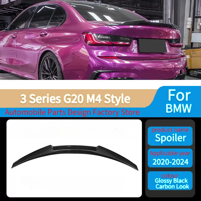 

Для BMW 3 серии G20 M4 Стиль 2020 2021 2022 2023 2024 Автомобильный задний спойлер Крыло Хвостовые крылья Спойлеры багажника Комплект кузова Тюнинговый аксессуар
