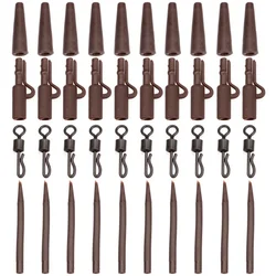 Carpa acessórios de pesca, clipe, mudança rápida, cauda giratória, mangas anti emaranhado, equipamentos de pesca da carpa, 40pcs