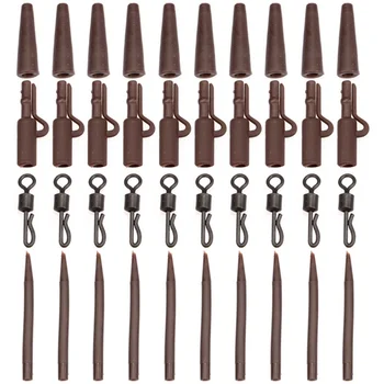 40 قطعة اكسسوارات صيد سمك الشبوط الرصاص كليب التغيير السريع المفاجئة قطب الذيل مكافحة تشابك الأكمام الكارب تلاعب الخشنة صيد السمك Pesca