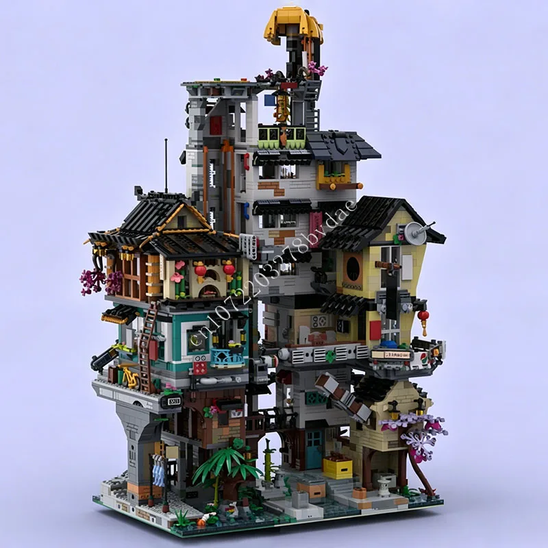 6867 PCS Modular City Street View Building Blocks Oriental Architecture Model Assembly Educational Adults Home Decoration Gift