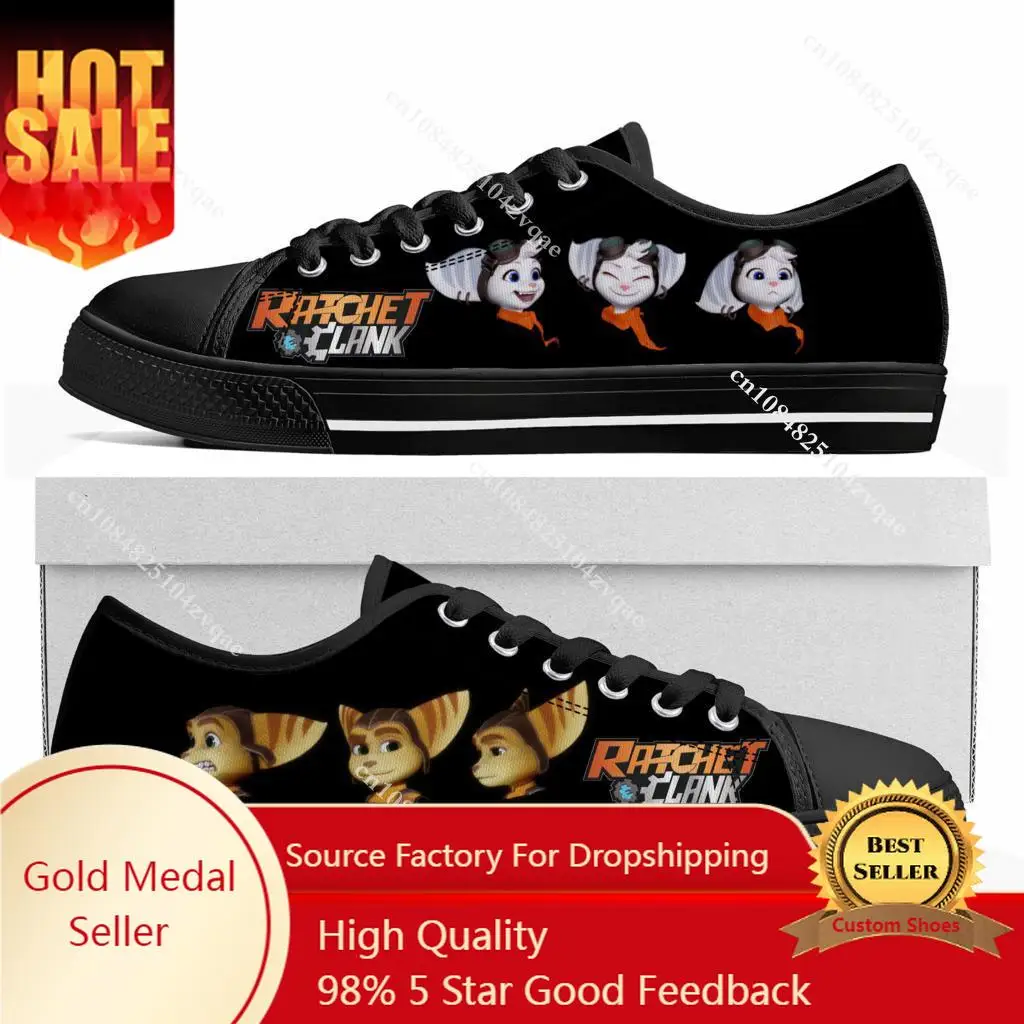 

Ratchet & Clank Rift Apart Low Top Sneakers Hot Cartoon Game Womens Mens High Quality Shoes Casual Tailor Made Canvas Sneaker