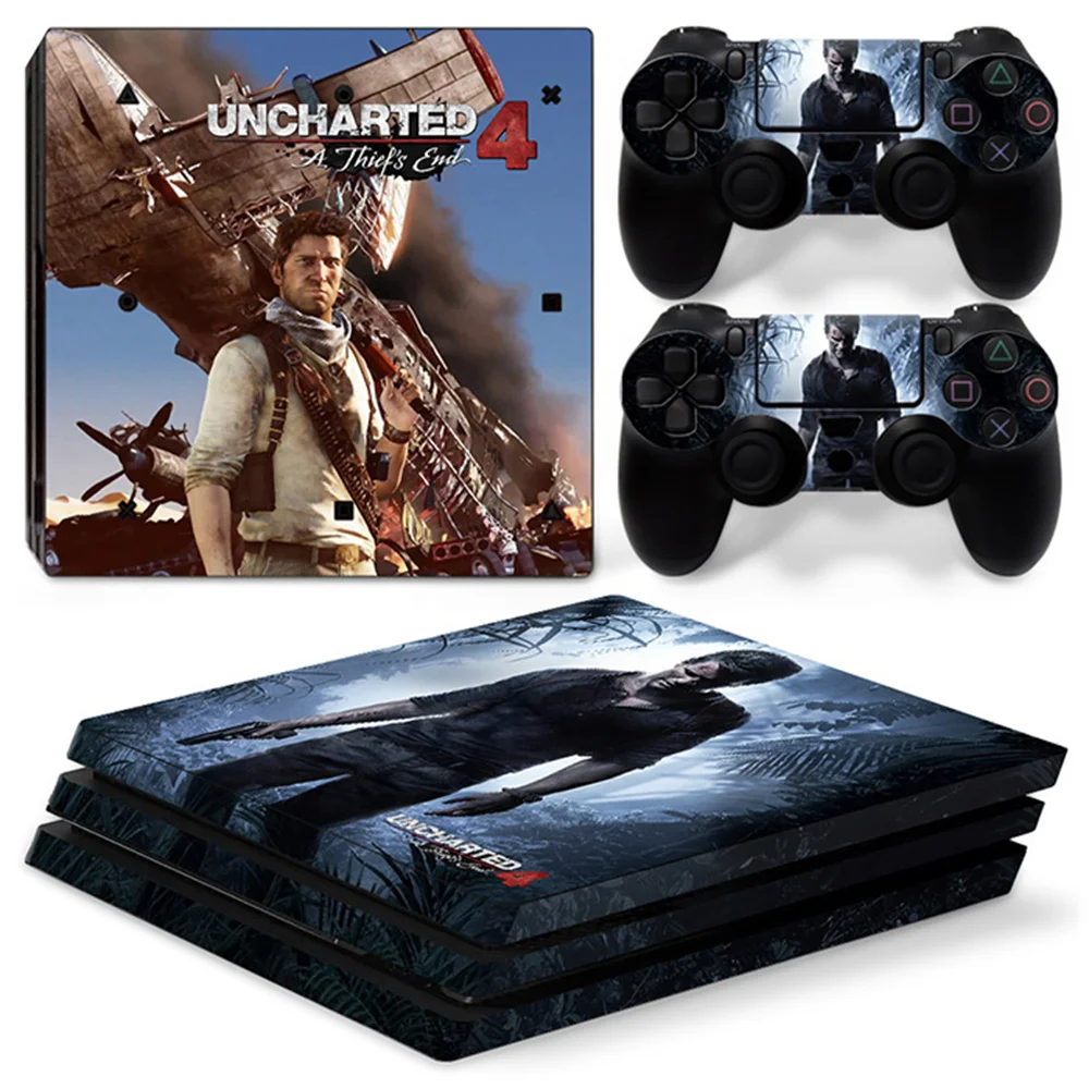 Uncharted 4 game accessories GAME PS4 PRO Skin Sticker Decal Cover for ps4 Pro Console and 2 Controllers PS4 pro Skin