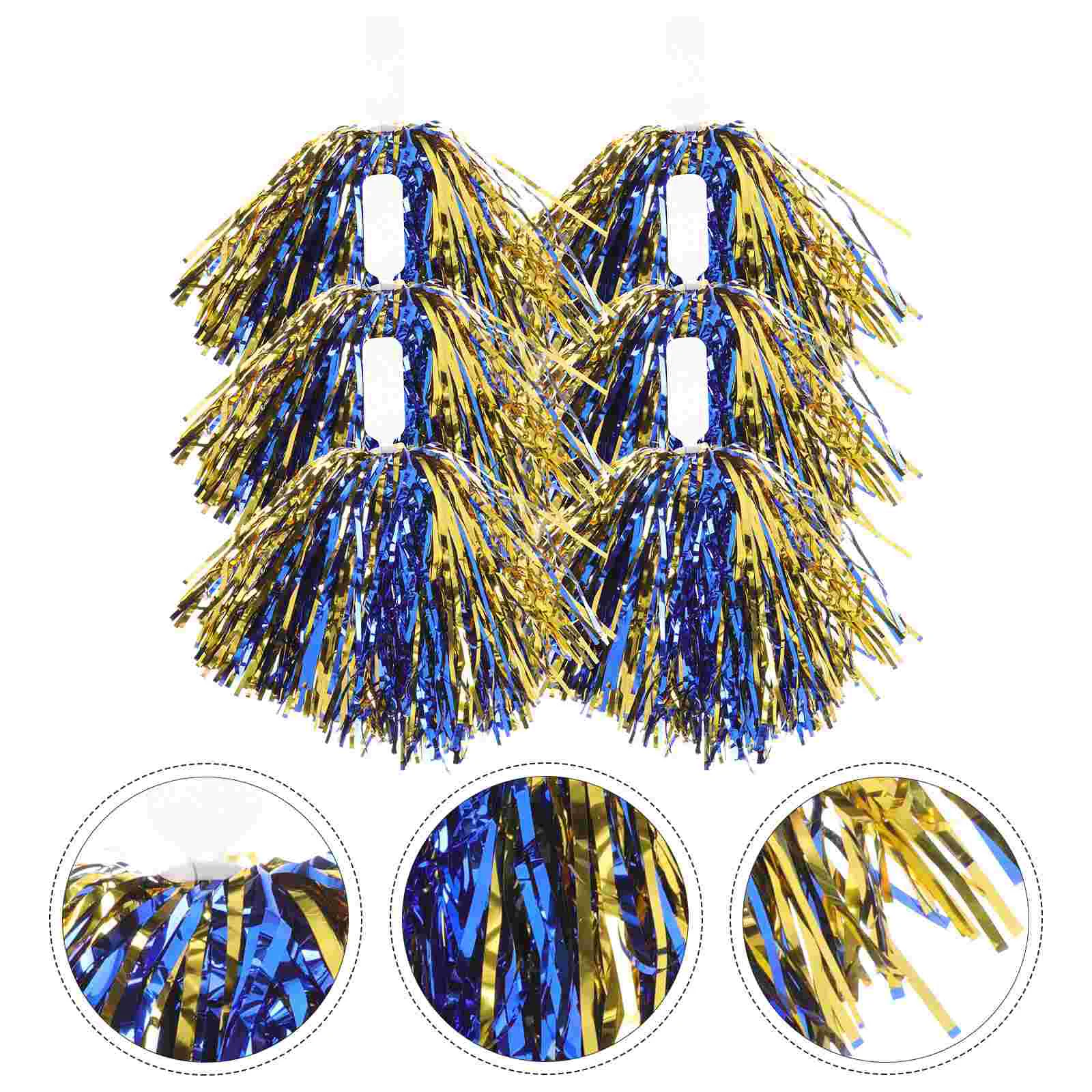 6 Pcs Cheerleaders Hand Flower Cheering Supplies Handheld Poms with Handle Squad Glitter Pompoms or Fun Child