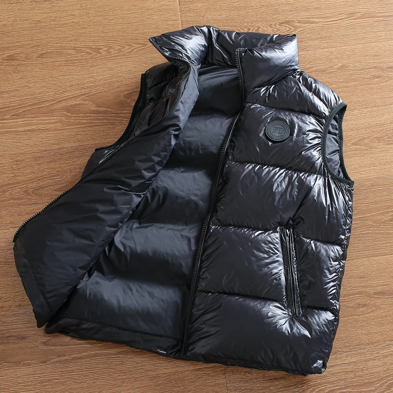 

Men's Winter High Fill Power Du down Vest Stand Collar Casual Sle Windproof Warmth Padded Vest Comfortable Outdoor Jaet