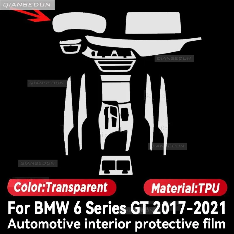 For BMW 6 Series GT 2017-2023 Gearbox Panel Dashboard Navigation Automotive Interior Protective Film Anti-Scratch Accessories