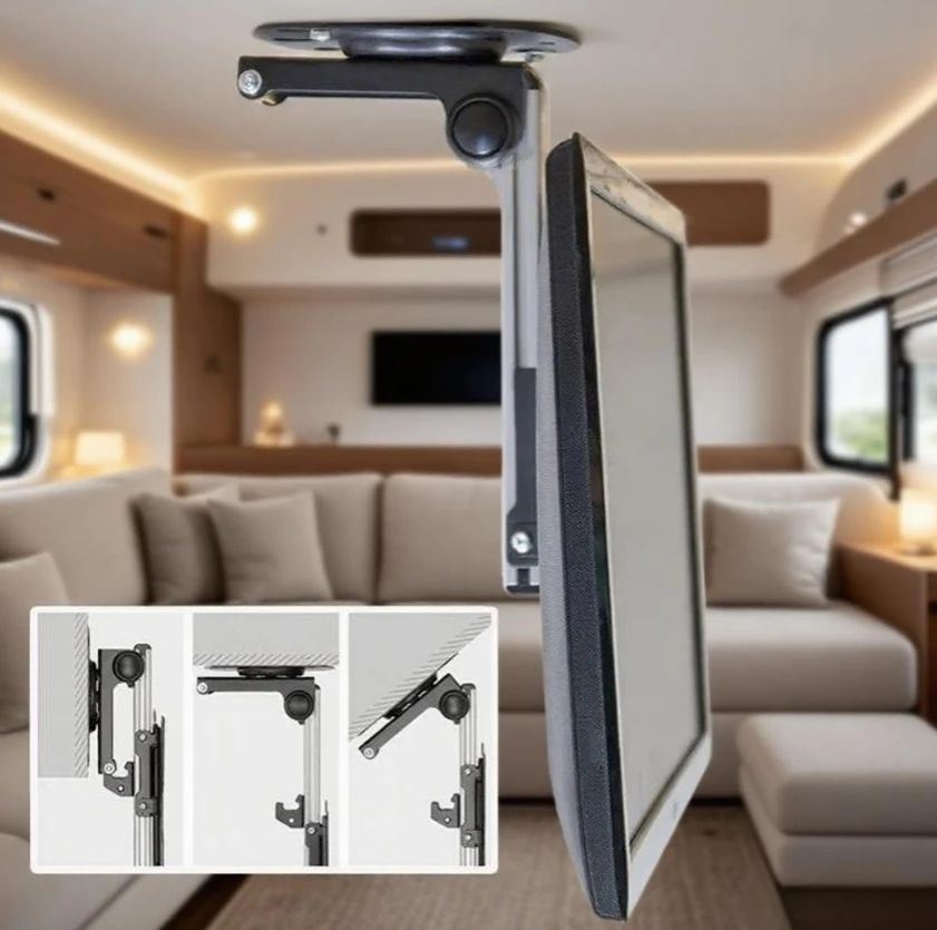 

RV Folding TV Hanger 17-37 Inch Car Monitor Ceiling Lift Stand Kitchen Dining Caravan Motorhome TV Holder RV Parts Accessories