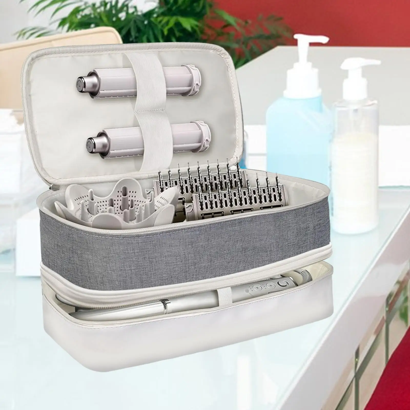 حقيبة سفر لأدوات الشعر، حقيبة حمل للسفر، حقيبة مجفف الشعر لفرشاة مجفف الشعر، أدوات ساخنة، أداة تصفيف الشعر