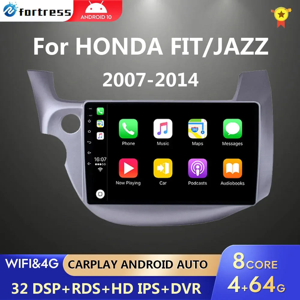 

Автомобильный радиоприемник 2 din Android 10,0 для HONDA FIT JAZZ 2007-2013, мультимедийный видеоплеер, зеркальное подключение, головное устройство с разделенным экраном