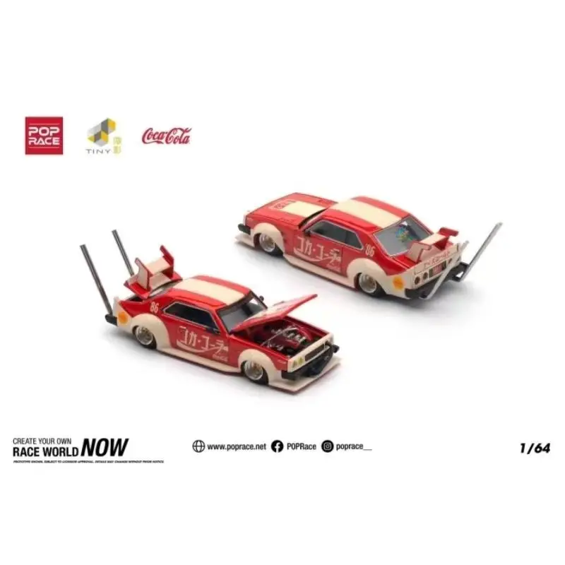 POP Race 1:64 Datsan 620 PANDEM DATSUN Nissan SKYLINE C210 KAIDO RACER مجموعة كوكا كولا من قوالب السيارات المصنوعة من سبيكة ثابتة