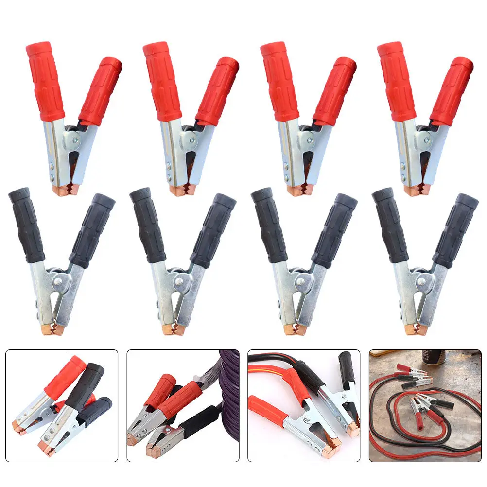 

5Sets Alligator Clamp Black Red Fully Insulated Double Jaw Car Test Clip Lead Probe Electric Clamp Clip