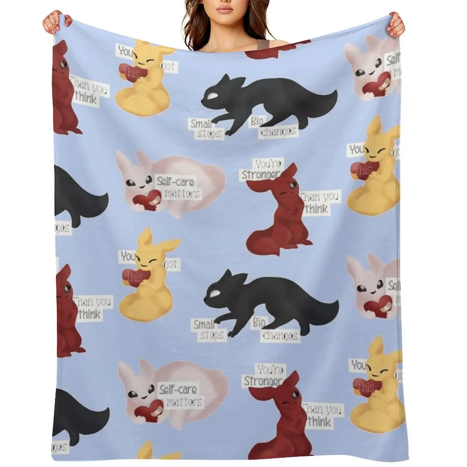 

Rain World Slugcats [Motivational Quotes] Throw Blanket Thins Bed Fashionable Large Blankets For Sofas Blankets