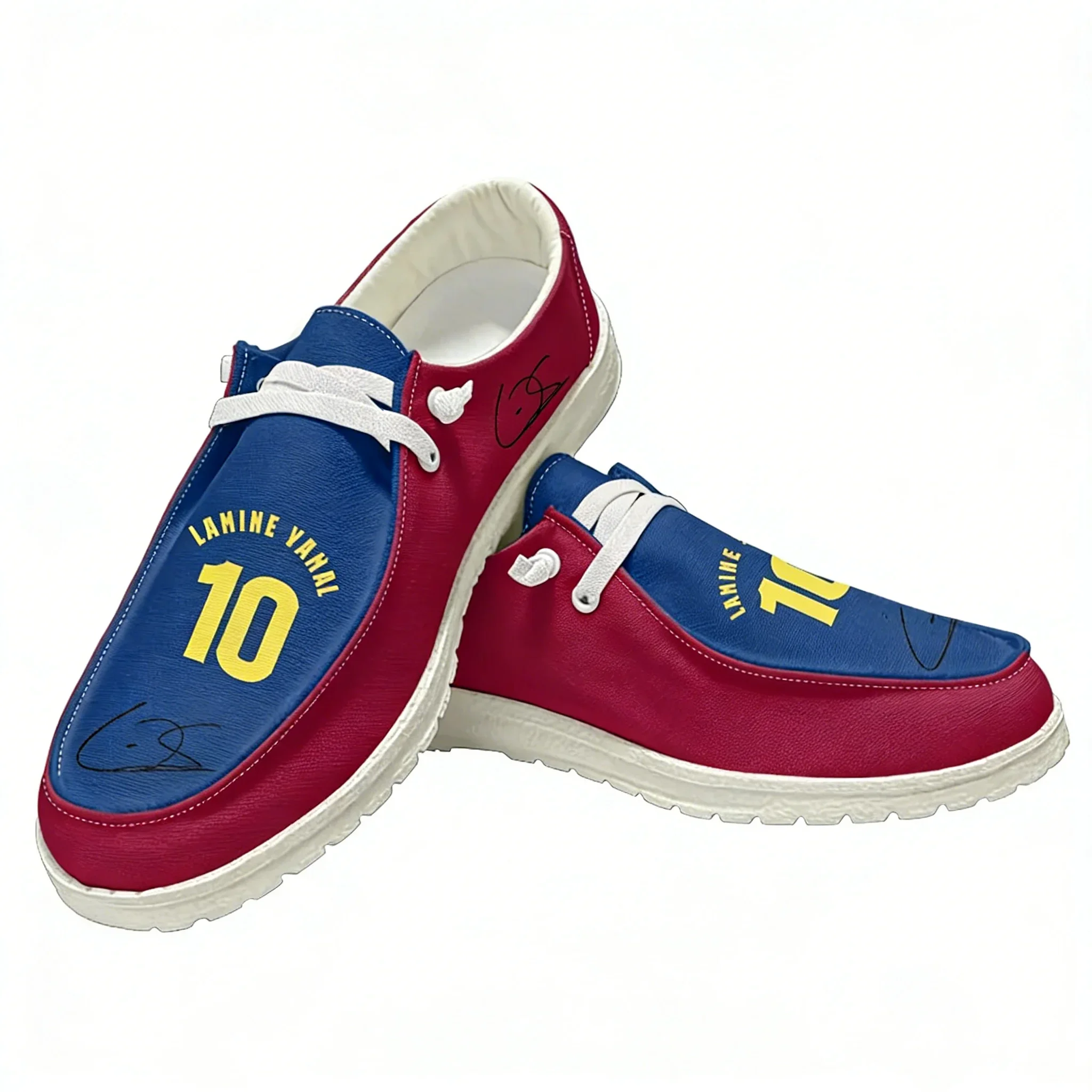 Mocasines Yamal No.10 para Hombre, Mujer y Jóvenes, Zapatos Casuales, Estrella del Fútbol Español, Calzado Ligero y Plano, Hecho a Medida, Blanco 2025