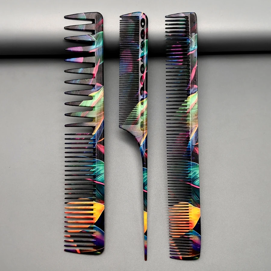 3Pcs Hairdressing Combs, Salon-Specific Hair Cutting Comb Set, Essential Styling and Trimming Combs for Hairstylists, Pointed Tail Comb, Men's Hair Comb, Women's Hair Comb, Rat Tail Comb, Pompadour Comb, Hairdressing Tools, Home Hairdressing Products