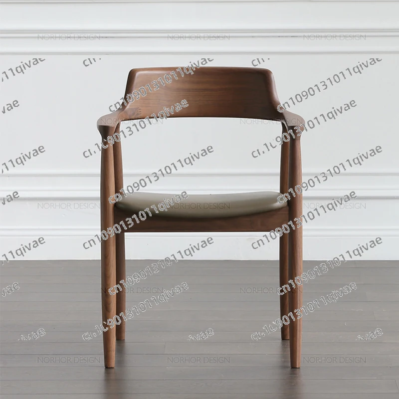 

Скандинавский обеденный стул из цельного дерева, президентский ресторан, стул со спинкой для встреч, домашний стул