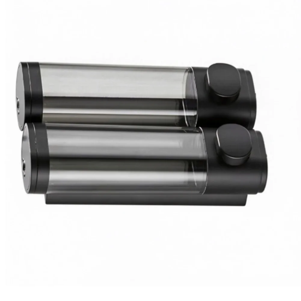 Dual Chamber Wall Mounted Soap Dispenser 640ml for Separate Shampoo Body Wash and Hand Soap Storage in Bathroom Areas