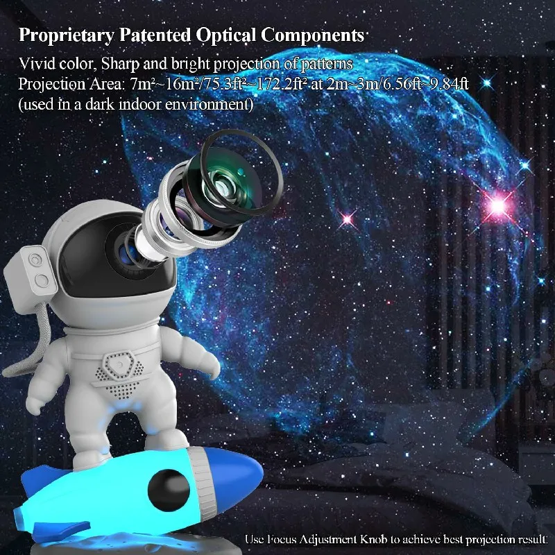 Kids Star Projector Night Light with Remote Control 360°Adjustable Design Astronaut Nebula Galaxy Lighting for Children Adults