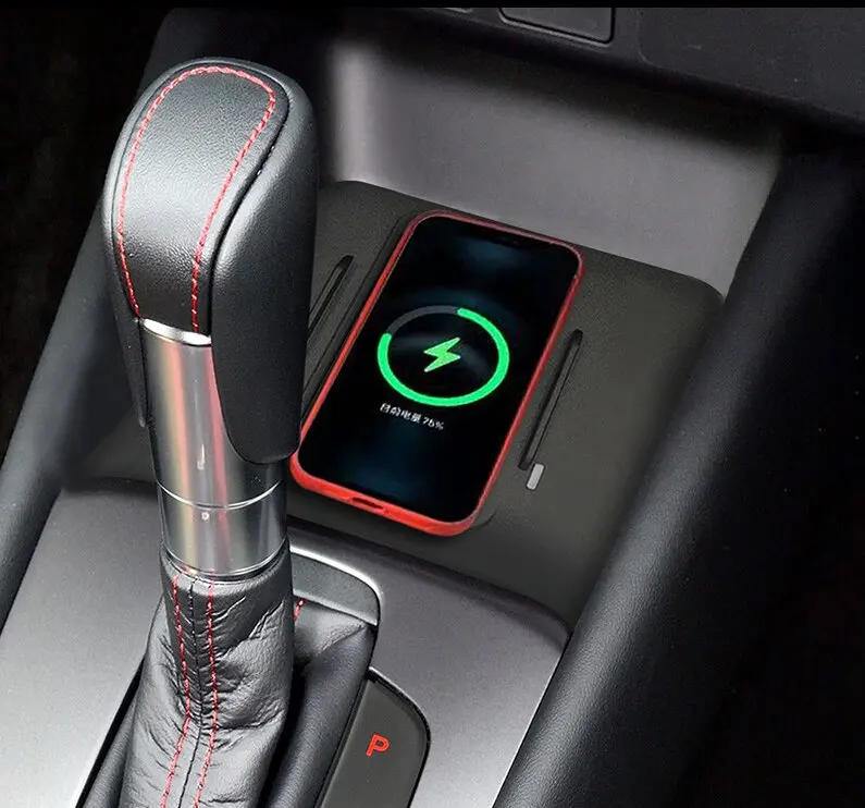 2 DIN for Honda Fit Jazz 2019-2024 Car Wireless Mobile Phone Charger Center Console Storage 18W iphone fast charge plate holder view 4