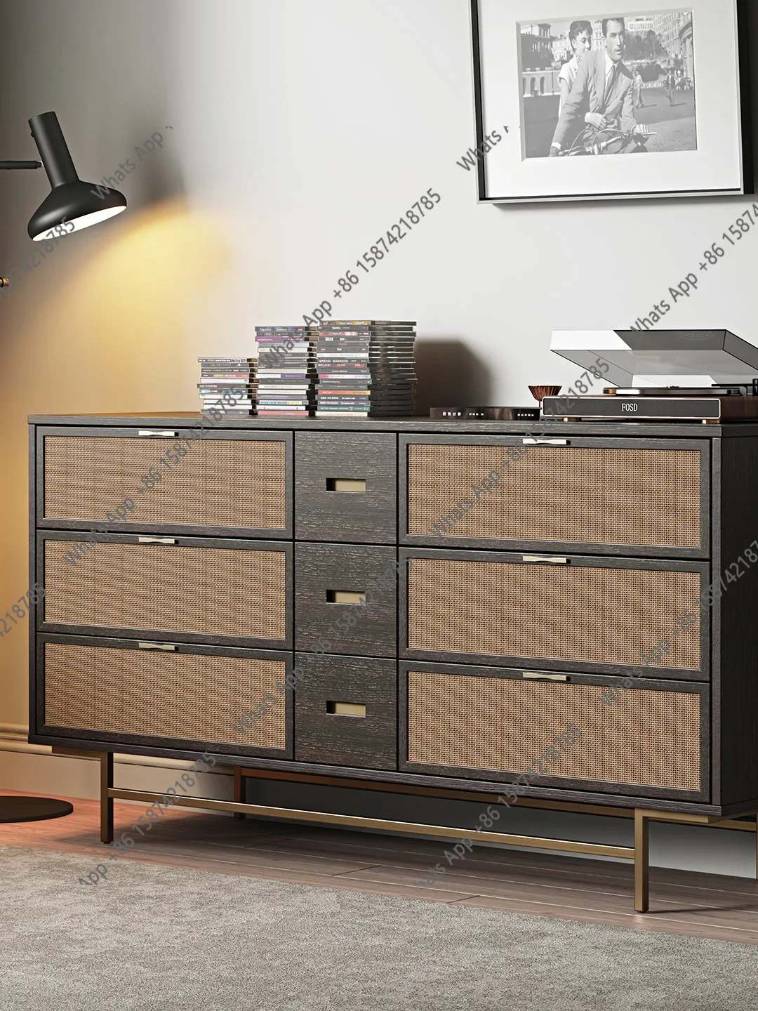 

Zx Nordic Expression Furniture, Medieval Style Bed Tail Chest Of Drawers, Solid Wood Rattan Chest Of Drawers, Multi-functional S