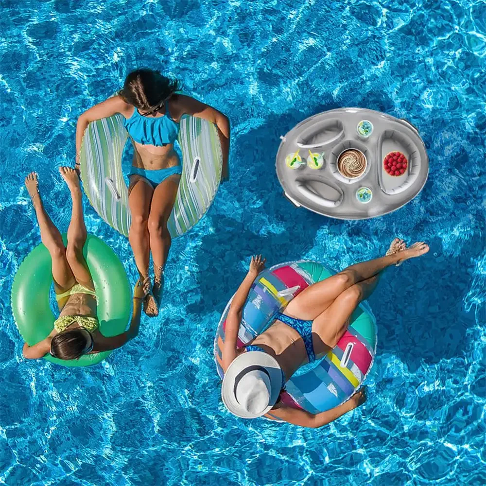 Sommerfest Eimer Getränke halter aufblasbare Pool Float Bier trinken Kühler Tisch Bar Tablett Strand Schwimm ring Zubehör