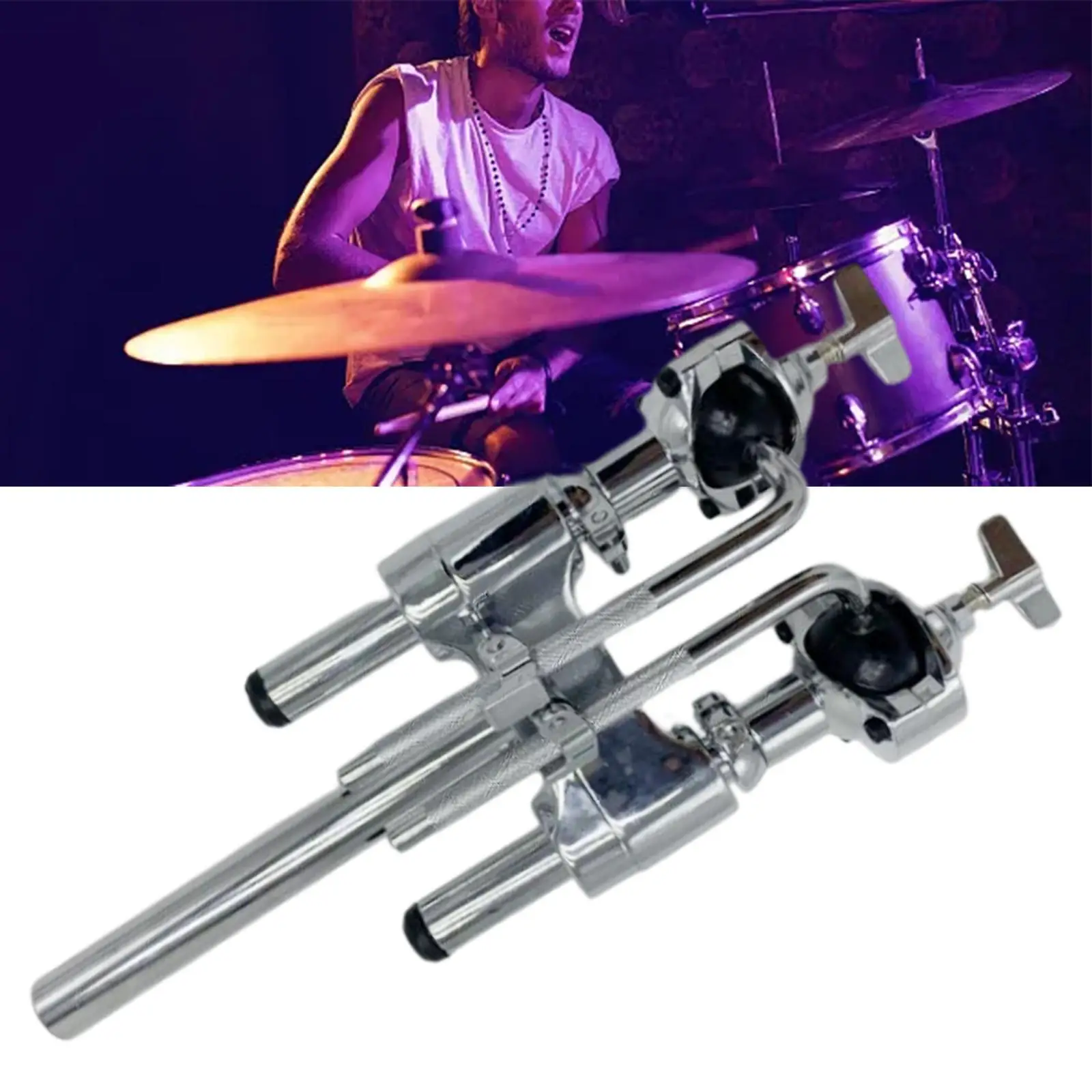 Metal Double Tom Holder Drum Holder Bracket Support Tom Drum Mount Stand for Drummer Percussion Tom Drum Spare Parts Accessory