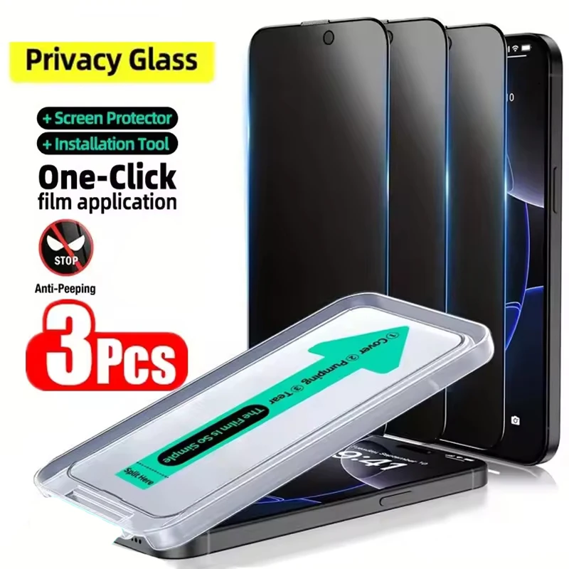 Auto Install Anti Spy Privacy Screen Protector For Huawei Pura 80 70 Ultra P60 P30 P40 P50 Mate 70 60 50 40 Pro Tempered Glass