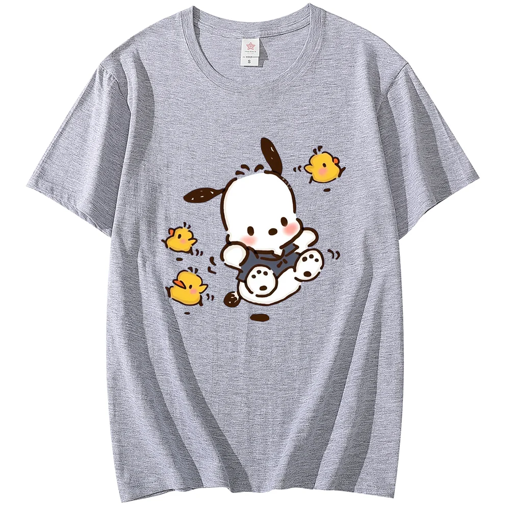 Sanrio Pochacco Men's and Women's printing T-shirt men and women casual street sports student couple T-shirt