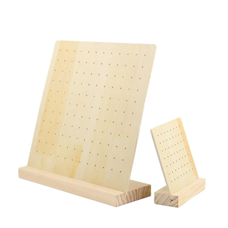 Natural Wooden Jewelry Display Stand 56/132 Holes Earrings Holder Classy Earring Organizer for Home Shop Countertop