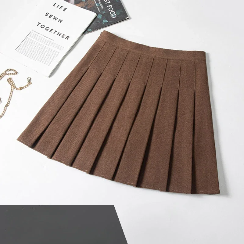 Pleated Skirt Winter Clothes Woman Fashion 2024 Falda Corta Mujer Korean Style Brown Falda School Uniform Girls Black Mini Skirt