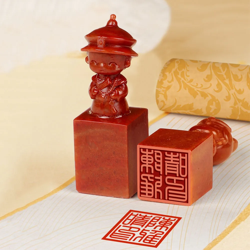 

Square Red Stone Seal Boy Girl Couple Wedding Customize Gift Chinese Name Stamps Retro Calligraphy Painting Chop Signature Stamp