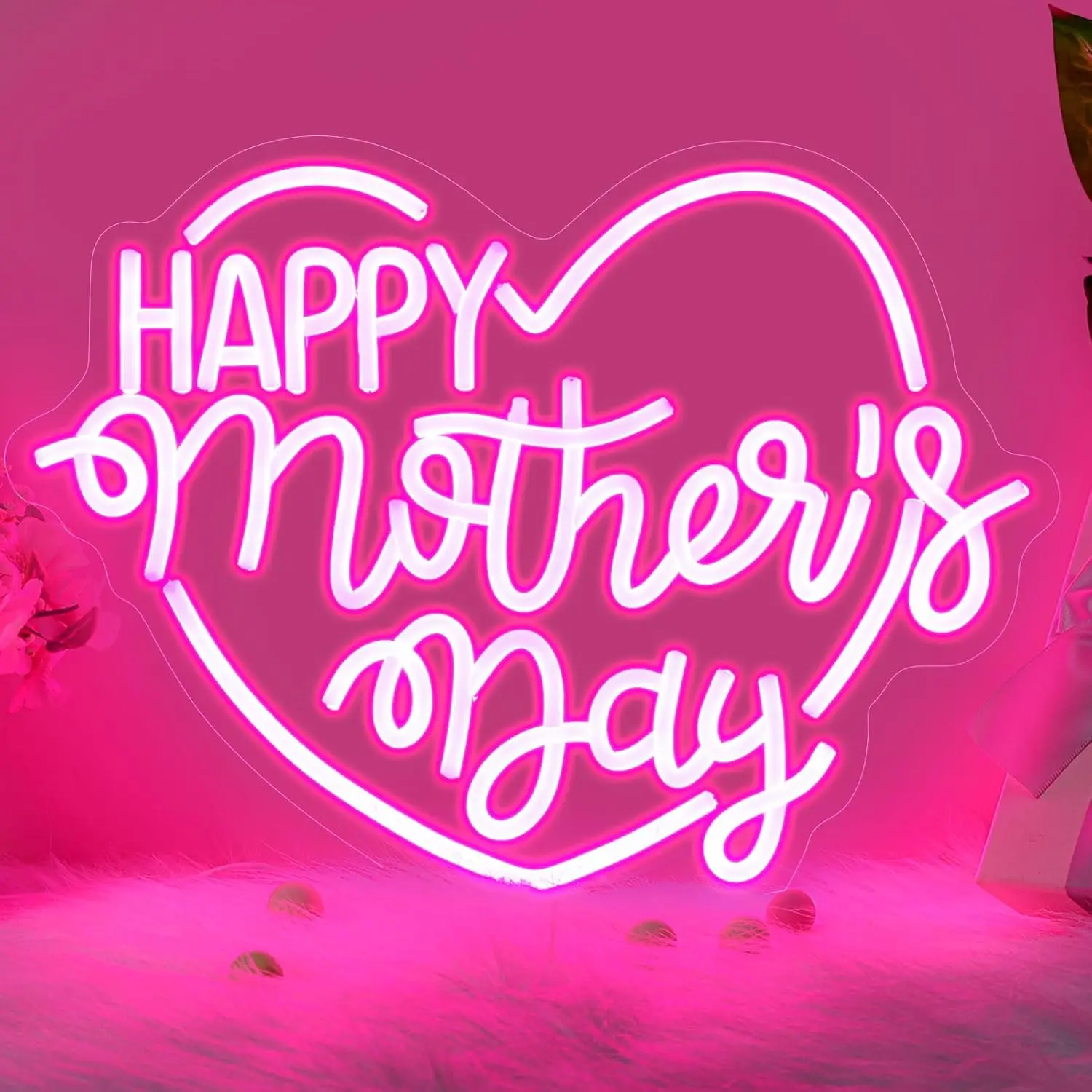 

Happy Mother's Day LED Neon Sign Dimmable Night light for Bar Club Bedroom Decor Birthday Party Outdoor Neon Decor Art Gifts